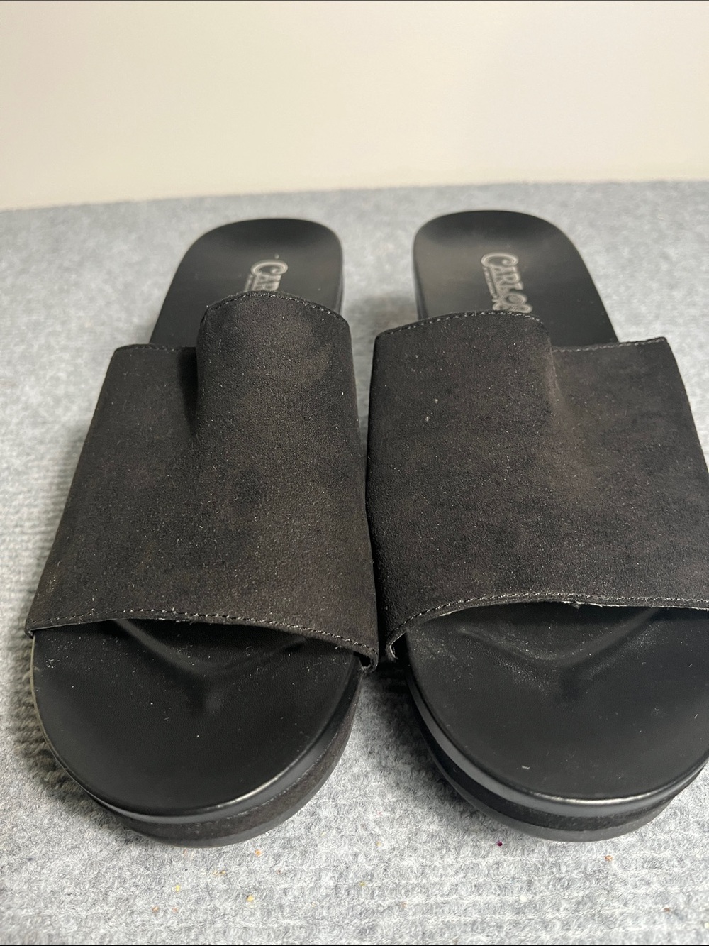 Cherokee Black Suede Slide Sandals